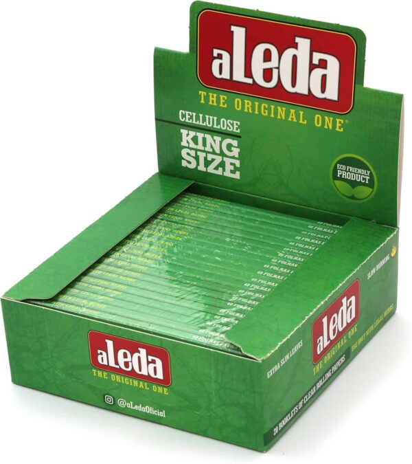 aLeda caja de papel de celulosa transparente tamaño King, 20 folletos