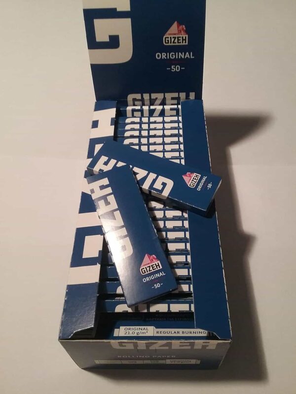 Caja de 50 libritos de papel de fumar Gizeh Azul Original, 70 mm