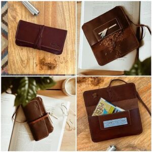 Cartera Gusti para tabaco de liar Jesse cuero marrón