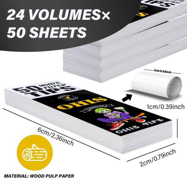 Filtros de cartón para liar 24 libritos con 50 hojas cada uno