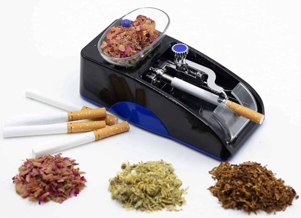 Máquina eléctrica entubadora de cigarros portátil azul
