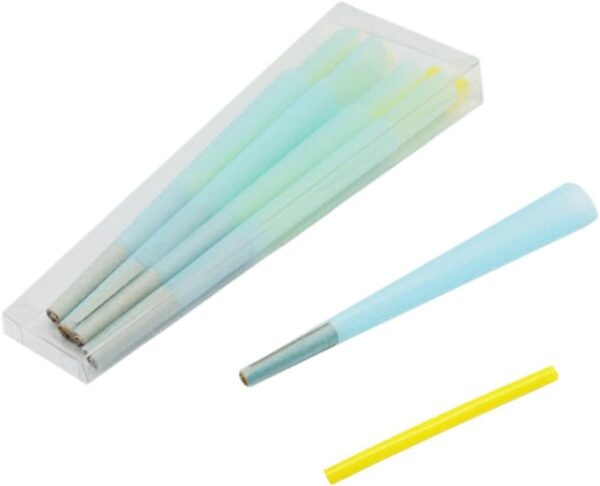 Pack de 8 conos King Size pre-enrollados con caja de embalaje, color azul