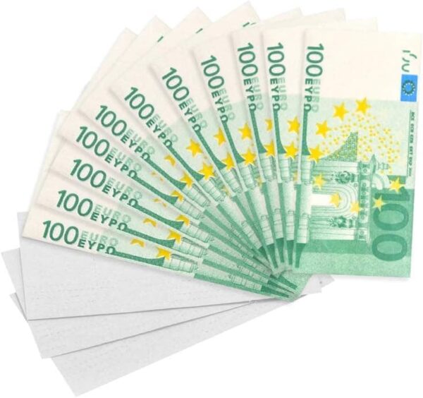 Papel de fumar Power Papers con diseño de billetes de 100 euros y boquillas incluidas