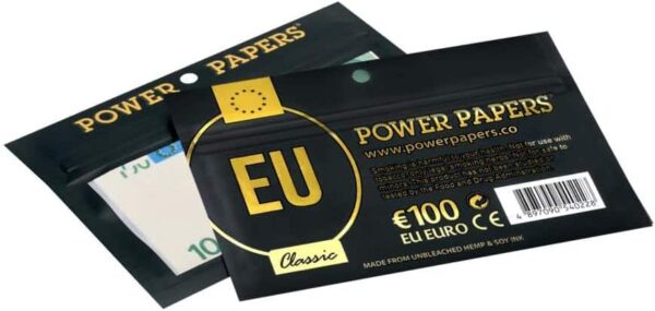 Papel de fumar Power Papers con diseño de billetes de 100 euros y boquillas incluidas