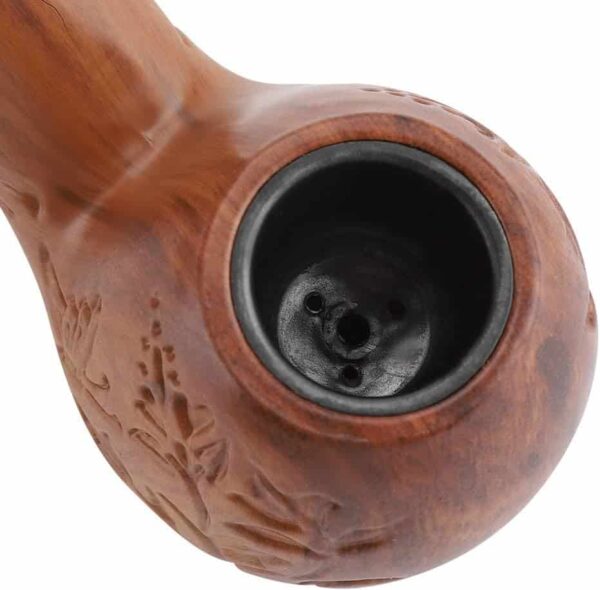Pipa de madera marrón para fumar tabaco, diseño tallado y duradero