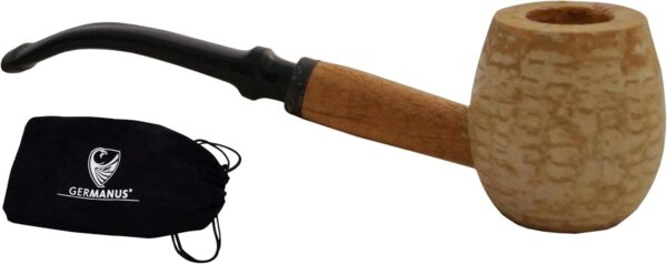 Pipa de tabaco de maíz con bolsa de almacenamiento, diseño clásico