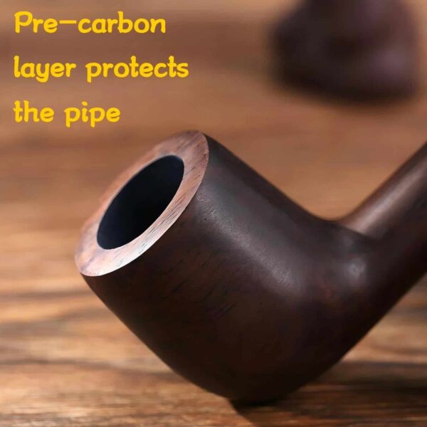 Pipa de tabaco de sándalo diseño clásico de madera, superficie lisa, ideal como regalo