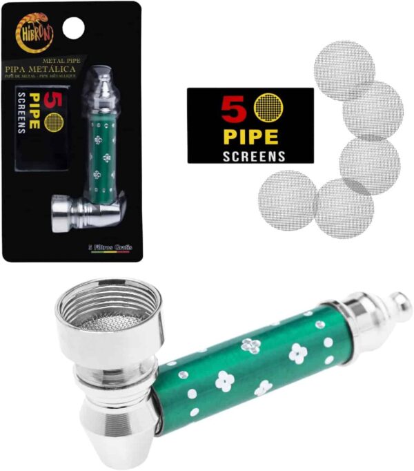 Pipa de tabaco desmontable con filtros de acero inoxidable