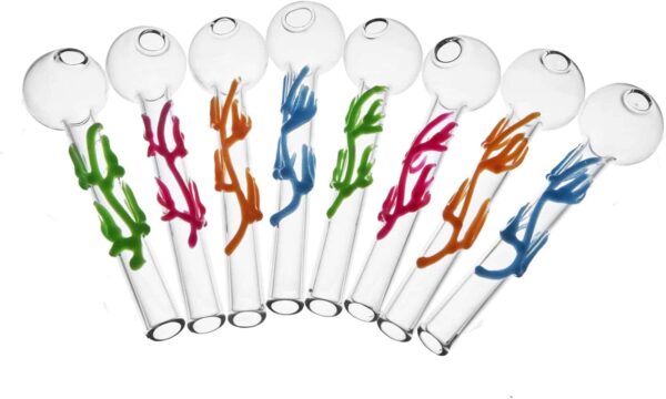 Pipa de vidrio RORA que brilla en la oscuridad, portátil, pack de 10 piezas