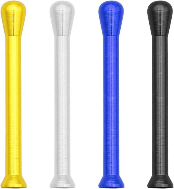 Pipas de aluminio portátiles para inhalar tabaco, pack de 4 colores