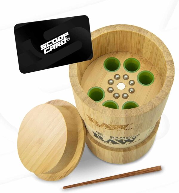 RAW Bamboo Six Shooter dispositivo para llenar conos King Size, carga 1, 2, 3 o 6 conos a la vez