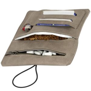 Simaru pitillera bolsa para tabaco de liar de piel curtido vegetal filtros duradera