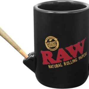 Taza RAW Wake Up & Bake Up con soporte para cono